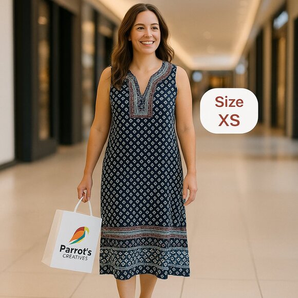 THML Embroidered Sleeveless Lined Mini Dress Size XS - Picture 1 of 7